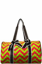 Quilted Duffle Bag-CC-701/FUS/LIME-BR